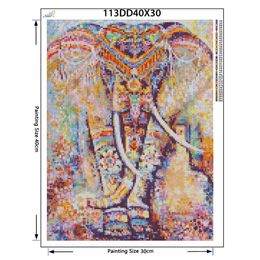 DIY NIEUW DIAMANT PAKKING 5D DIY Diamond schilderen Volledige vierkante oefening "Color Elephant" borduurwerk Cross Stitch Gift Home Decor cadeau