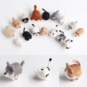 Poupée en feutre de laine, chien, tigre, chat, sans visage, kit de feutrage à l'aiguille Non fini, accessoires pour enfants, fait à la main