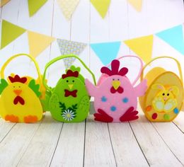 DIY Niet geweven stof opbergtassen Easter Day decoratie handtas gemakkelijk te dragen kip konijn konijn rra94