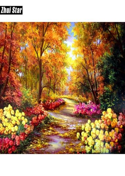 Pain d'huile de bricolage par numéros paysage décor mural toile pinceau peinture peinture coloriage par numéro fleurs acrylique artisanat xsh7279843