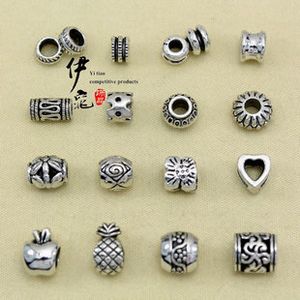 Diy ornament -accessoires metaal bead tibetan zilver vintage legering large gat spacer overdracht kralen lederen koordarmband ketting