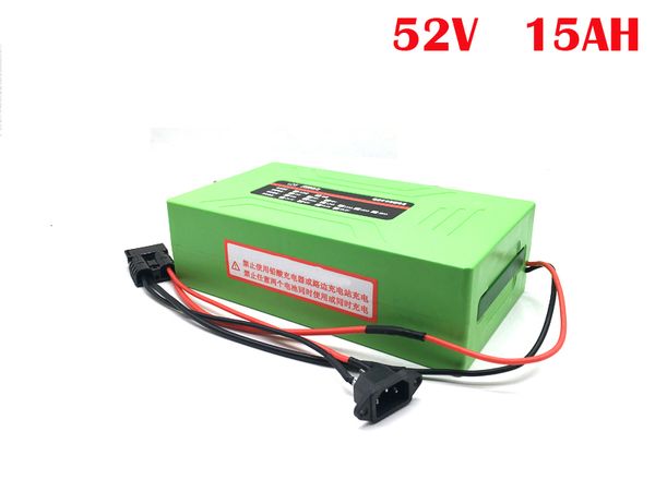 Paquete de bricolaje Batería de iones de litio de ciclo eléctrico 52V 48V 15AH Batería de bicicleta eléctrica para triciclo de scooter de 750W