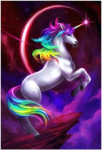 DIY schilderen door getallen volwassen hand geschilderde olieverfkits Paintcolorful Unicorn 16 x20 270I1597972