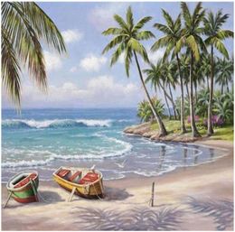 Kits de pintura por números DIY pintura al óleo pintada a mano para adultos árbol de coco de playa 16 x20 304g8396928