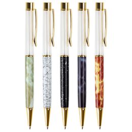 Stylo bricolage marbre cristal stylos à bille à la main auto-assemblage sable coquille paillettes foating dh8722