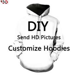 DIY Personnalisé Conception Hoodies Hommes Femmes 3D Imprimé Propre Image Star Chanteur Anime Dessin Animé Style Décontracté À Capuche Tops X243 220706