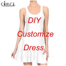 DIY Personalised Design Slim geplooide jurk voor dames Women Fashion 1 PC Sexy jurken 3d print P o Star Animin 220706