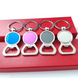 DIY Photo kalebasvormige metalen bierflesopener sleutelhanger sleutelring opener voor bruiloftsport ZC1869