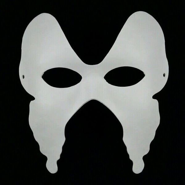 Demi-masque de fête blanc uni pour femmes, 10 pièces/lot, bricolage, pâte à papier vierge, peinture d'art environnemental, masques de mascarade