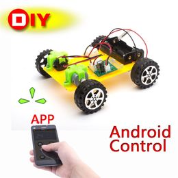 DIY Plastic Model Kit Mobile Phone Remote Control Toy Set Kids Physics Science Experiment Assembled rc cars radio control LJ200918