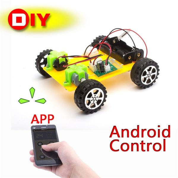 DIY Plastic Model Kit Mobile Phone Remote Control Toy Set Kids Physics Science Experiment Assembled rc cars radio control LJ200918