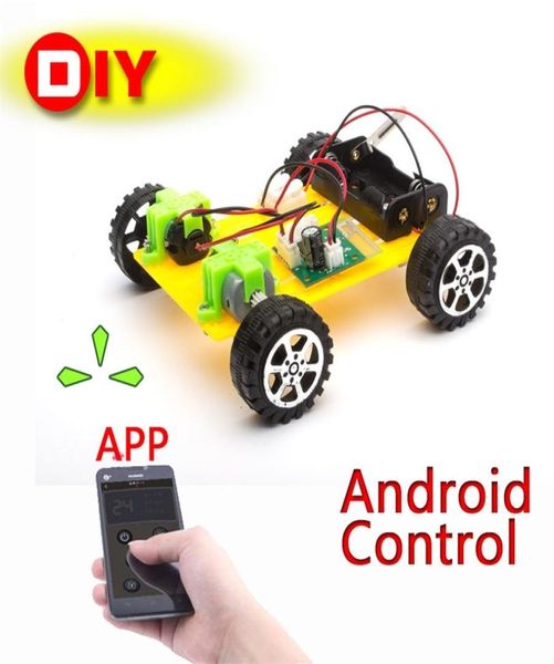 Kit de modelo de plástico de bricolaje Control remoto de teléfono móvil Conjunto de juguetes para niños Experimento de ciencia de física ensamblado RC Cars Radio Control LJ2009189003890