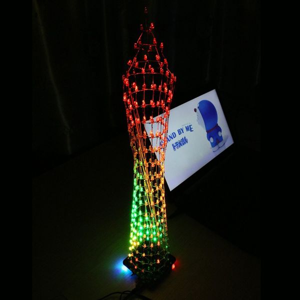 Kit de producción de bricolaje de forma gratuita Kit de soldadura LED de la Torre Guangzhou con control remoto