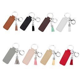 Diy PU Leather Fringe Chain Key Chain Simple Regalo Pequeño Regalo Metal Carretera Cadena de llave Accesorios de logotipo de la llave