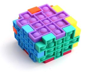 Diy Push Bubble Puzzles speelgoed feest voorstander van siliconen sensorische kubus PERS per bubbels Kids Board Game Squeeze Decompression speelgoed voor Autism9894119