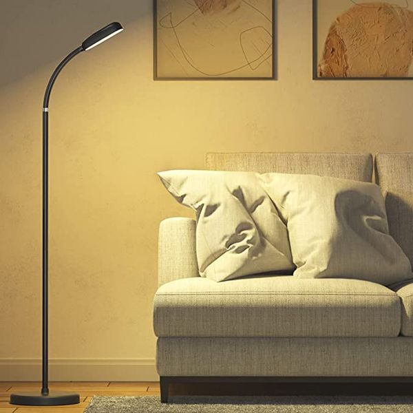 Lampadaire intelligent rechargeable sans fil col de cygne tactile lampe de bureau LED debout lumière 3 couleurs continu dimmable salon lumière stand lampadaire