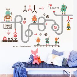 DIY amovible jouet robots mur autocollant enfants enfants bébé pépinière chambre maison décalque décoration garçons affiche décor décalque 210420