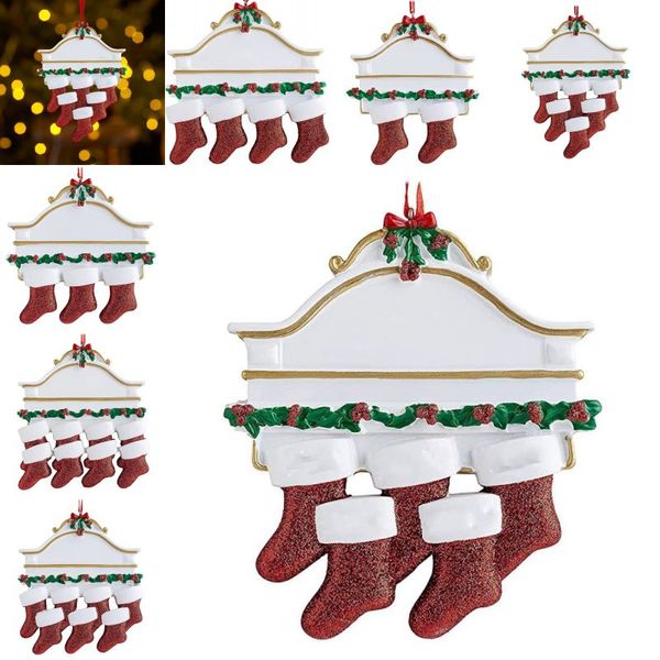 DIY resina calcetines colgante para la decoración del árbol de navidad familia adulto niño regalo artes y artesanías calcetín adornos 4 95yj H1