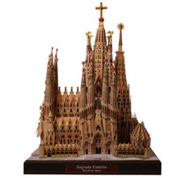 Bricolage Sagrada Familia espagne artisanat papier modèle Architecture 3D bricolage éducation jouets à la main adulte Puzzle jeu Y1905303800028