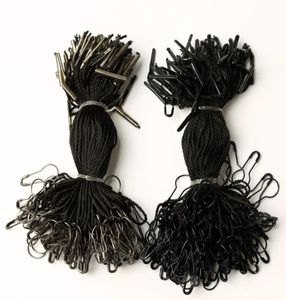 DIY Sewing Crafting 1000 PCS Zwart Hang Tag String met zwarte peervormige veiligheidspen 105 cm goed voor hangende kledingtags4405161