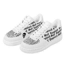 Zapatos de bricolaje zapatos de diseñador para hombre zapatos para correr uno para hombres mujeres plataforma zapatilla de deporte casual texto personalizado con entrenadores de estilo fresco deportes al aire libre 36-48