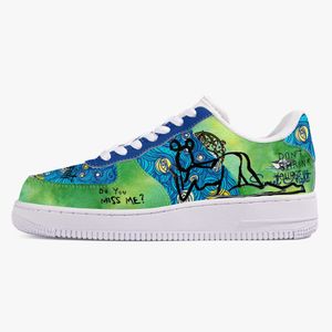 Chaussures de bricolage chaussures de designer hommes chaussures de course un pour hommes femmes plate-forme baskets décontractées classique blanc noir dessin animé graffiti vert formateurs sports de plein air 36-48 55613