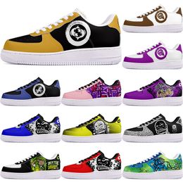 Zapatos de bricolaje invierno negro encantador otoño para hombre Zapatos de ocio uno para hombres mujeres plataforma zapatillas de deporte casuales Zapatillas de deporte clásicas limpias de dibujos animados graffiti deportes 55197