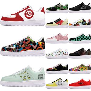 DIY schoenen winter schoon herfst heren Vrijetijdsschoenen één voor heren dames platform casual sneakers Klassiek Wit Zwart cartoon graffiti trainers buitensporten 13927