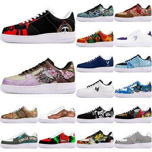 Chaussures de bricolage hiver propre belle automne hommes chaussures de loisirs un pour hommes femmes plate-forme baskets décontractées classique blanc propre dessin animé graffiti formateurs sport 28715