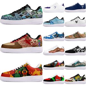 DIY schoenen winter groen mooie herfst heren Vrijetijdsschoenen één voor heren dames platform casual sneakers Klassiek Wit Zwart cartoon graffiti trainers sport 35292