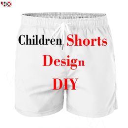 Diy shorts 3D print gepersonaliseerd klantontwerp kinderen p o star anime dieren cartoon casual kinderen s kledingmeisjes jongen 220706