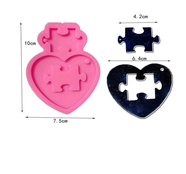 Molde de silicona de bricolaje Heart Hearty Keychain Molde de silicona para la decoración de pastel de bricolaje Resina Gumpaste Fondant Azúcar Moldes de azúcar Barco 34709461