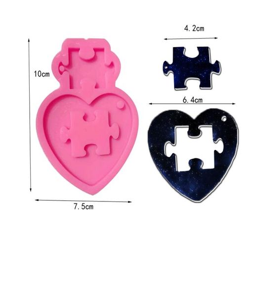 Molde de silicona de bricolaje Heart Hearty Keychain Molde de silicona para la decoración de pastel de bricolaje Resina Gumpaste Fondant Azúcar Moldes de embarcación 33153353