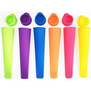 Moule à sucettes glacées en silicone, 6 couleurs, facile à nettoyer, matériau de qualité alimentaire, fait maison, amusant, sucettes glacées portables, livraison gratuite