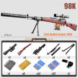 DIY Sniper Rifle Soft Bullets met scope assembleerbare shell ejectie handleiding schuim Dart Suction Cup Toy Gun Outdoor CS Game Prop speelgoed voor volwassen verjaardagscadeau voor jongens