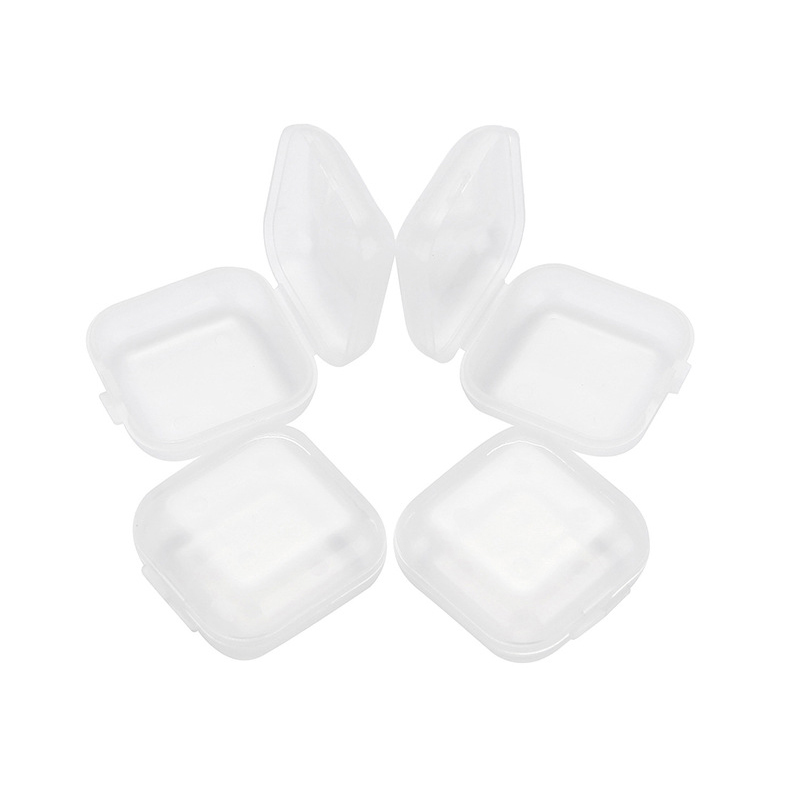 DIY Square Clear Box Plastic Storage Containrar Fall med lock Jewelry öronproppar Lagringslådor 3.8*3,8 cm