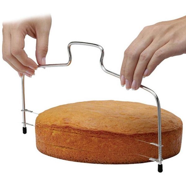 Bricolage en acier inoxydable gâteau outils Double ligne réglable outils de cuisson gâteau pain trancheuse coupe cordes couteau savon couteau