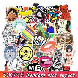 Autocollants bricolage affiches stickers muraux pour chambres d'enfants autocollant de décoration sur ordinateur portable skateboard bagages stickers muraux autocollant de voiture 500pcs260T