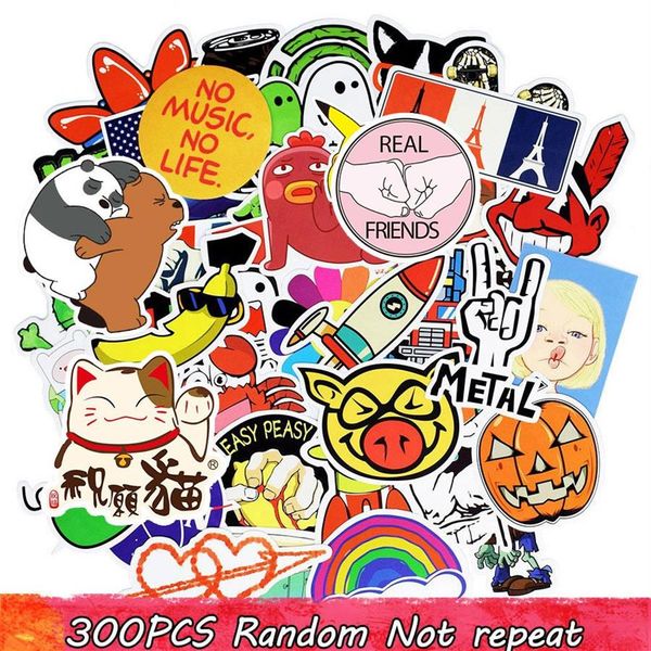 Autocollants bricolage affiches stickers muraux pour chambres d'enfants autocollant de décoration sur ordinateur portable skateboard bagages stickers muraux autocollant de voiture 300pcs209Z