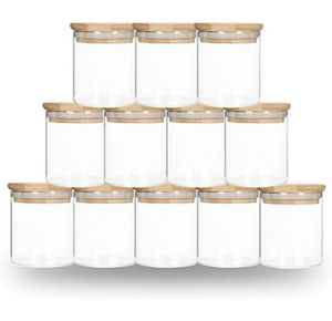 DIY Sublimatie 6oz Tumbler Glazen Kan Met Bamboe Deksel Kaars Pot Voedsel Opslag Container Helder Frosted Home Keuken Benodigdheden Portab8676269