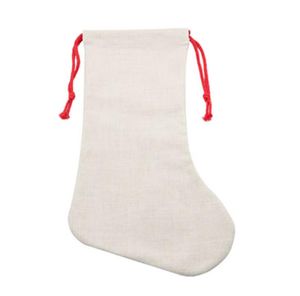 DIY Sublimation Sacs vierges Impression Bas de lin Décoration de Noël Chaussettes Halloween Publicité Cordon Chaussette Santa Sack Grand cadeau personnalisé SN55