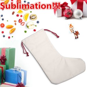 Diy sublimatie blanco bgas kerstdecoraties printen linnen kousen Kousen Xmas Socks Halloween Advertising Drawing Santa Sack Large cadeau Kinderen gepersonaliseerd