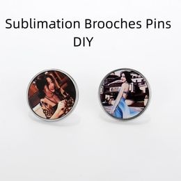 DIY Sublimation Blanc Broches Broches Personnalisé Bouton Badge Bijoux Cadeau Thermique Transfert De Chaleur Badge Épinglette Chemise Décor De Noël Vacances Cadeau Créatif