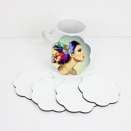 DIY Sublimation Lege Coaster Houten Cork Cup Pads MDF Reclame Gift Promotie Liefde Ronde Bloemvormige Cup Mats 2842 Q2