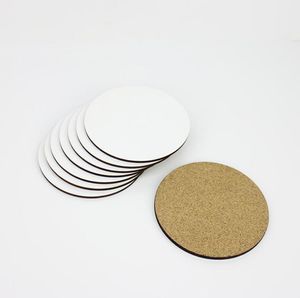 DIY Sublimation Blank Coaster Tapis de tasse en liège isolé en bois MDF Promotion de cadeau publicitaire Tapis de tasse isolés semi-finis pour cadeau SN3376