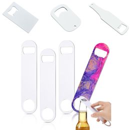 DIY Sublimation Blanks Bottle Openers Witte Warmte Transfer Rvs Wijnopener Sterke druk Metalen kurkentrekker Keuken Dining Bar Accessoire Levering 6 stijlen