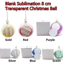 DIY Sublimation Blanks Christmas Decorations Groothandel gevuld opknoping bal Sublimaties Kerstbal voor warmtepers
