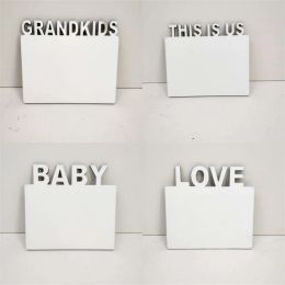 DIY Sublimación Espacios en blanco Cuadros Tableros Woodiness Marcos de fotos This Is Us Lettering Decor Frame White Families 8 6bd G2