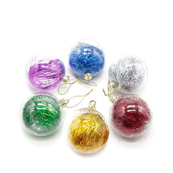 Bricolage Sublimation clair ornements boules 8cm décorations d'arbre de noël pendentif boule en plastique pour les fournitures de décoration de fête de mariage