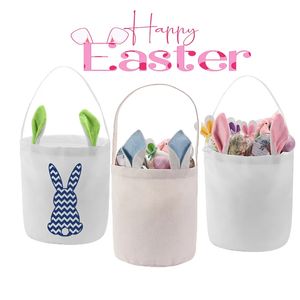 DIY Sublimatie Easter Bunny Basket Konijnoor Polyester Creatieve snoep Tas Tas Pasen Gift Bag Decoratie voor Home Crafts 0202